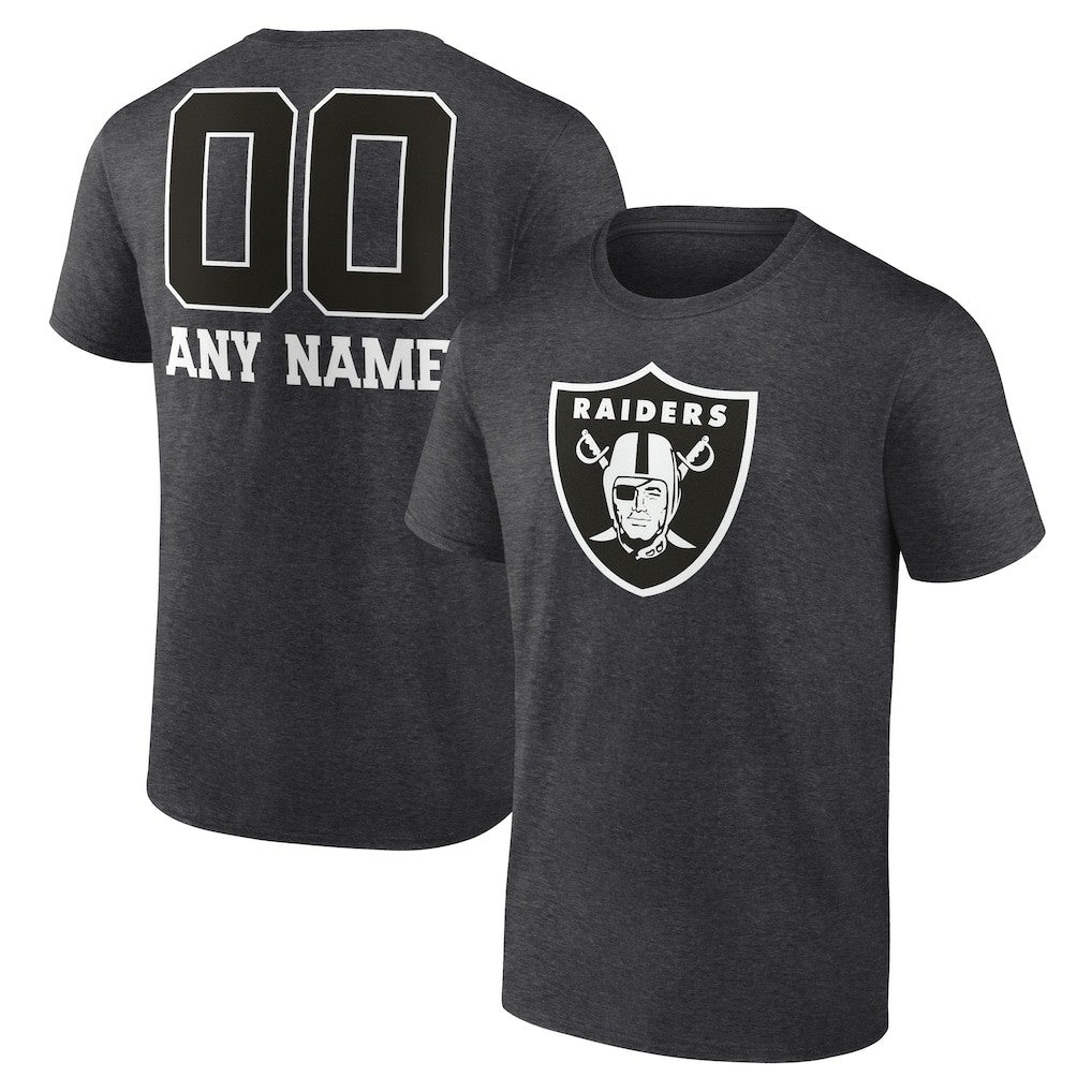 Las Vegas Raiders Personalized Name & Number Monochrome T-Shirt - Charcoal cheap