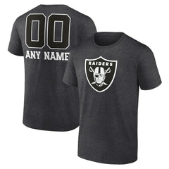 Las Vegas Raiders Personalized Name & Number Monochrome T-Shirt - Charcoal cheap