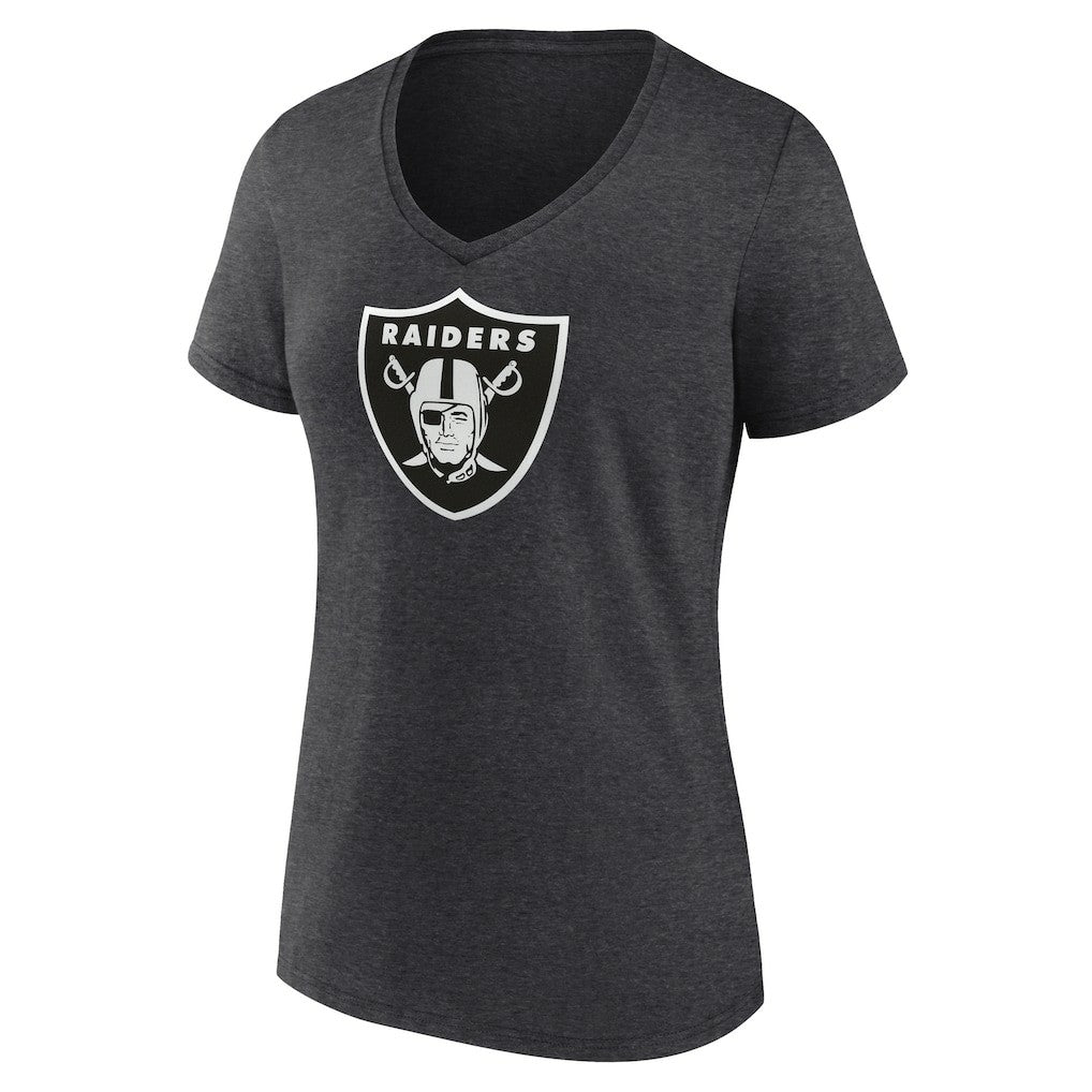 Las Vegas Raiders Women's Personalized Name & Number Monochrome V-Neck Long Sleeve T-Shirt - Charcoal outlet