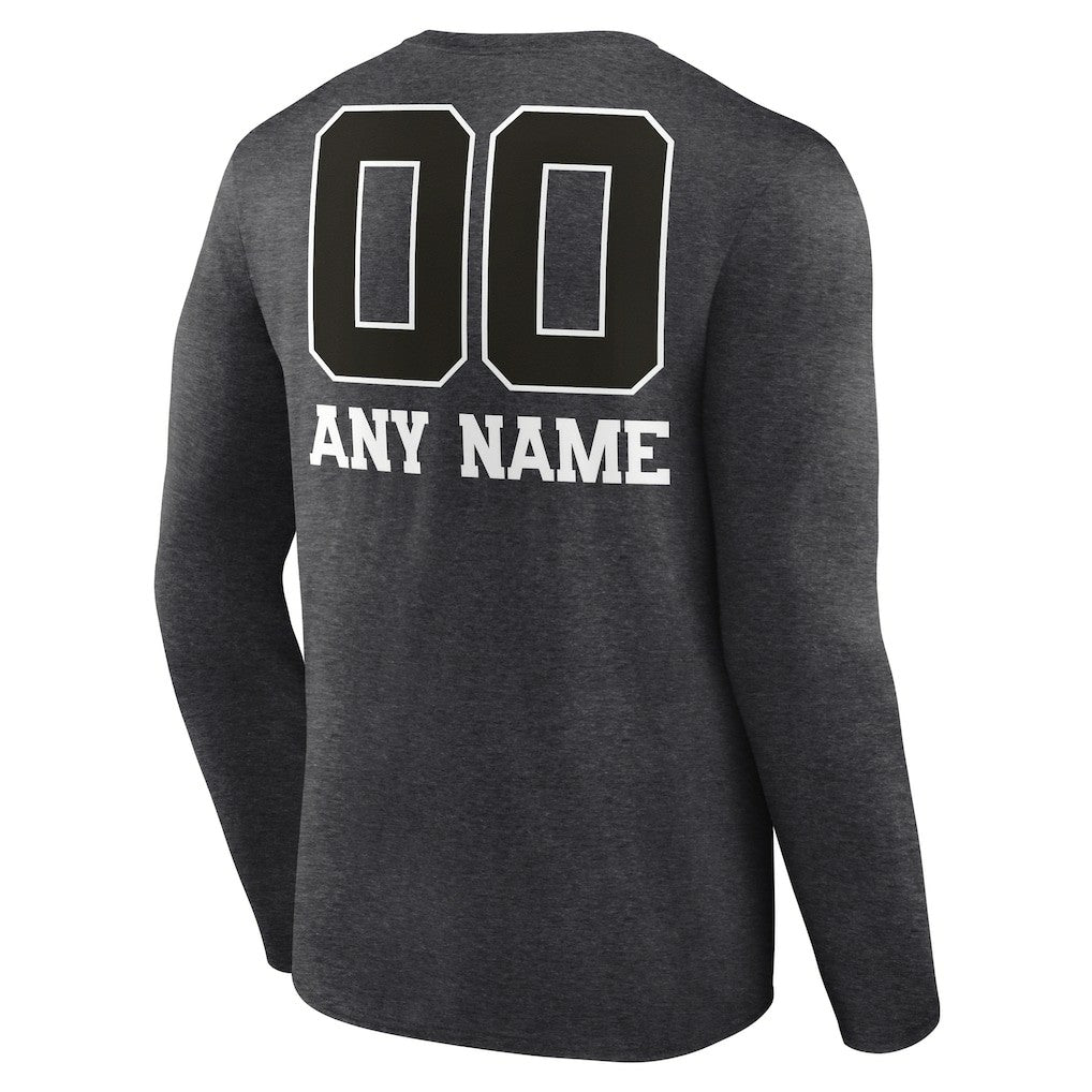 Minnesota Vikings Personalized Name & Number Monochrome Long Sleeve T-Shirt - Charcoal cheap