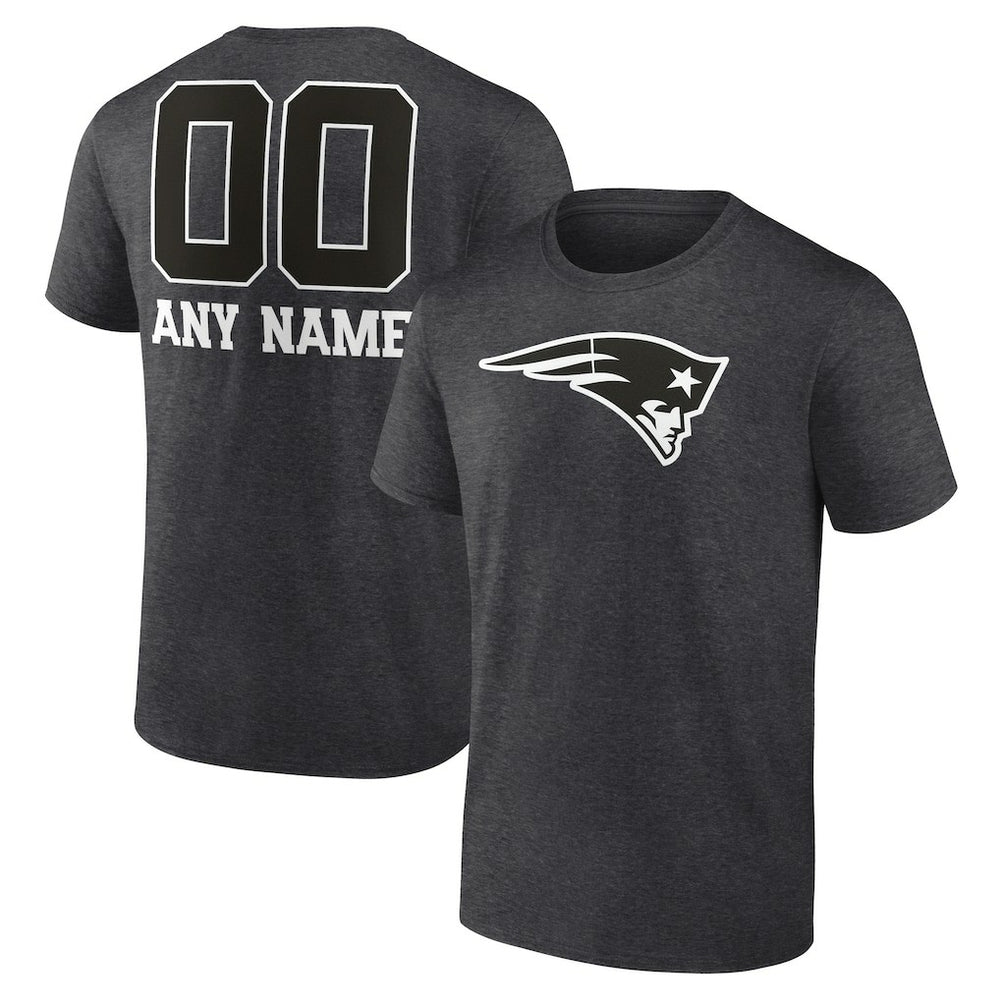 New England Patriots Personalized Name & Number Monochrome T-Shirt - Charcoal for sale