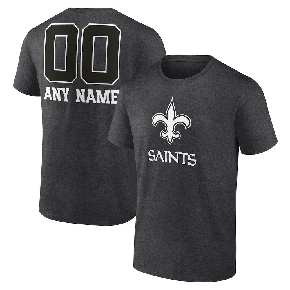 New Orleans Saints Personalized Name & Number Monochrome T-Shirt - Charcoal cheap