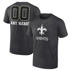 New Orleans Saints Personalized Name & Number Monochrome T-Shirt - Charcoal cheap