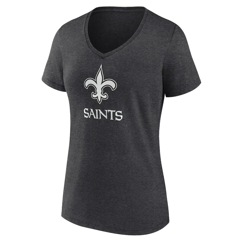 New Orleans Saints Women's Personalized Name & Number Monochrome V-Neck Long Sleeve T-Shirt - Charcoal sale