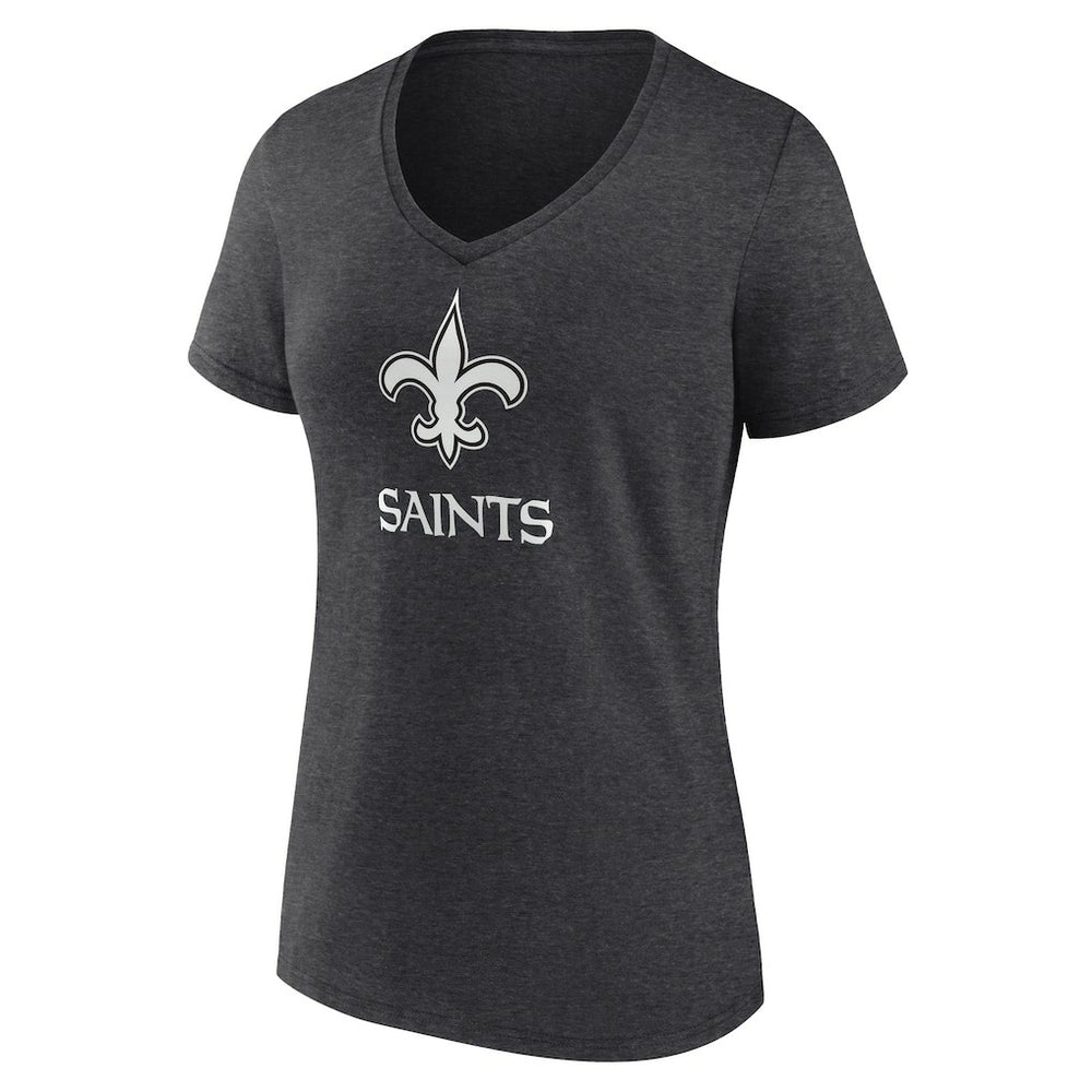 New Orleans Saints Women's Personalized Name & Number Monochrome V-Neck Long Sleeve T-Shirt - Charcoal sale