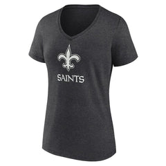 New Orleans Saints Women's Personalized Name & Number Monochrome V-Neck Long Sleeve T-Shirt - Charcoal sale