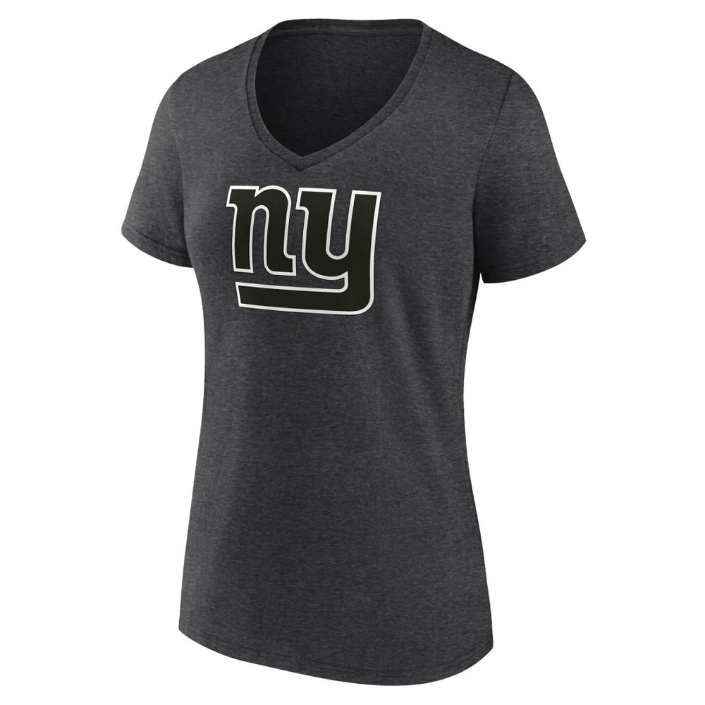New York Giants Women's Personalized Name & Number Monochrome V-Neck Long Sleeve T-Shirt - Charcoal sale