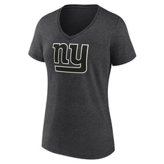New York Giants Women's Personalized Name & Number Monochrome V-Neck Long Sleeve T-Shirt - Charcoal sale