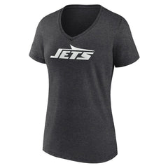 New York Jets Women's Personalized Name & Number Monochrome V-Neck Long Sleeve T-Shirt - Charcoal outlet