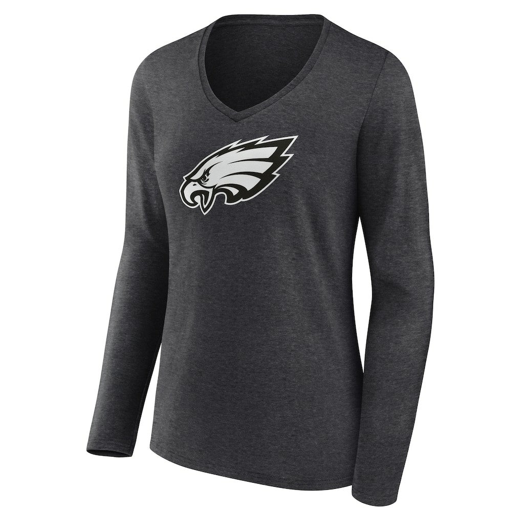 Philadelphia Eagles Women's Personalized Name & Number Monochrome V-neck T-Shirt - Charcoal cheap