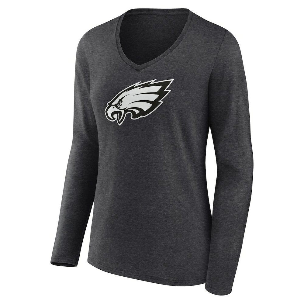 Philadelphia Eagles Women's Personalized Name & Number Monochrome V-neck T-Shirt - Charcoal cheap