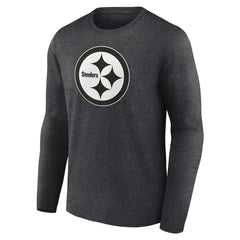Pittsburgh Steelers Personalized Name & Number Monochrome Long Sleeve T-Shirt - Charcoal on sale