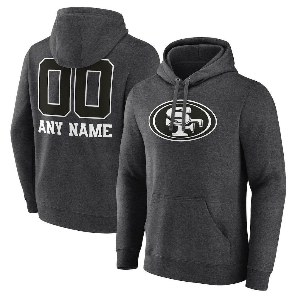 San Francisco 49ers Personalized Name & Number Monochrome Pullover Hoodie - Charcoal outlet