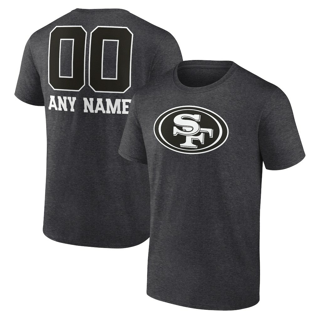 San Francisco 49ers Personalized Name & Number Monochrome T-Shirt - Charcoal outlet