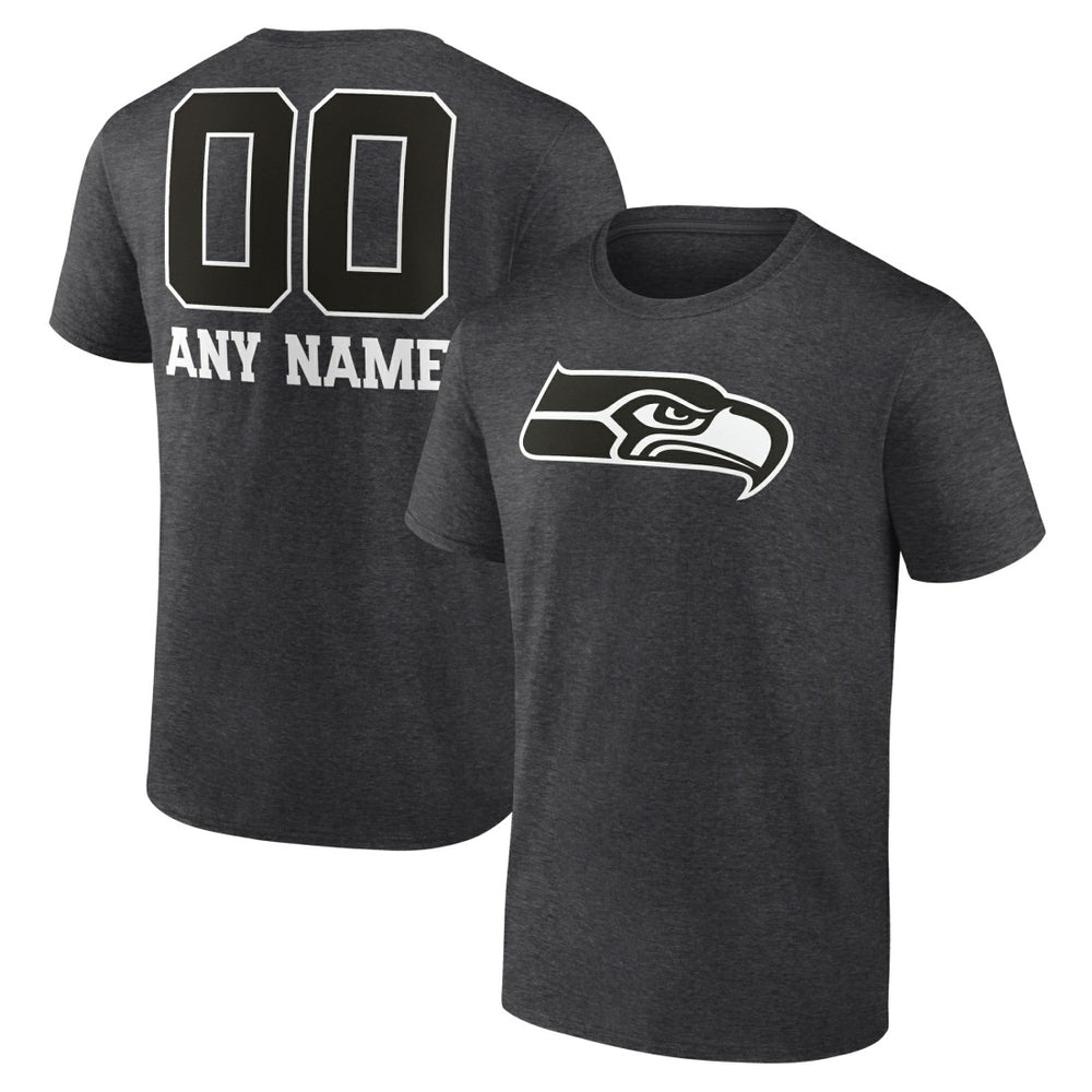 Seattle Seahawks Personalized Name & Number Monochrome T-Shirt - Charcoal cheap