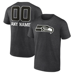 Seattle Seahawks Personalized Name & Number Monochrome T-Shirt - Charcoal cheap