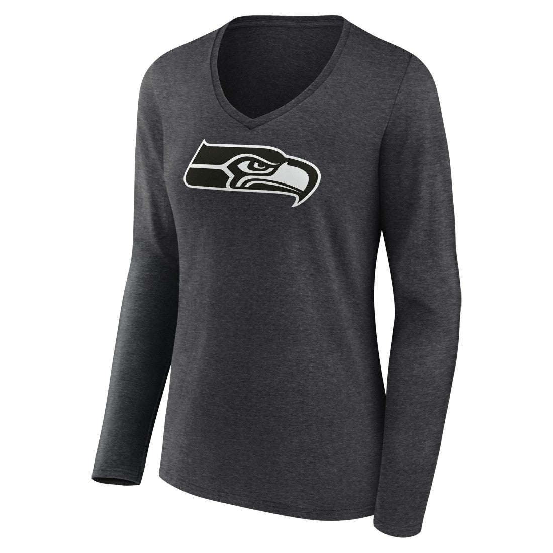 Seattle Seahawks Women's Personalized Name & Number Monochrome V-neck T-Shirt - Charcoal on sale