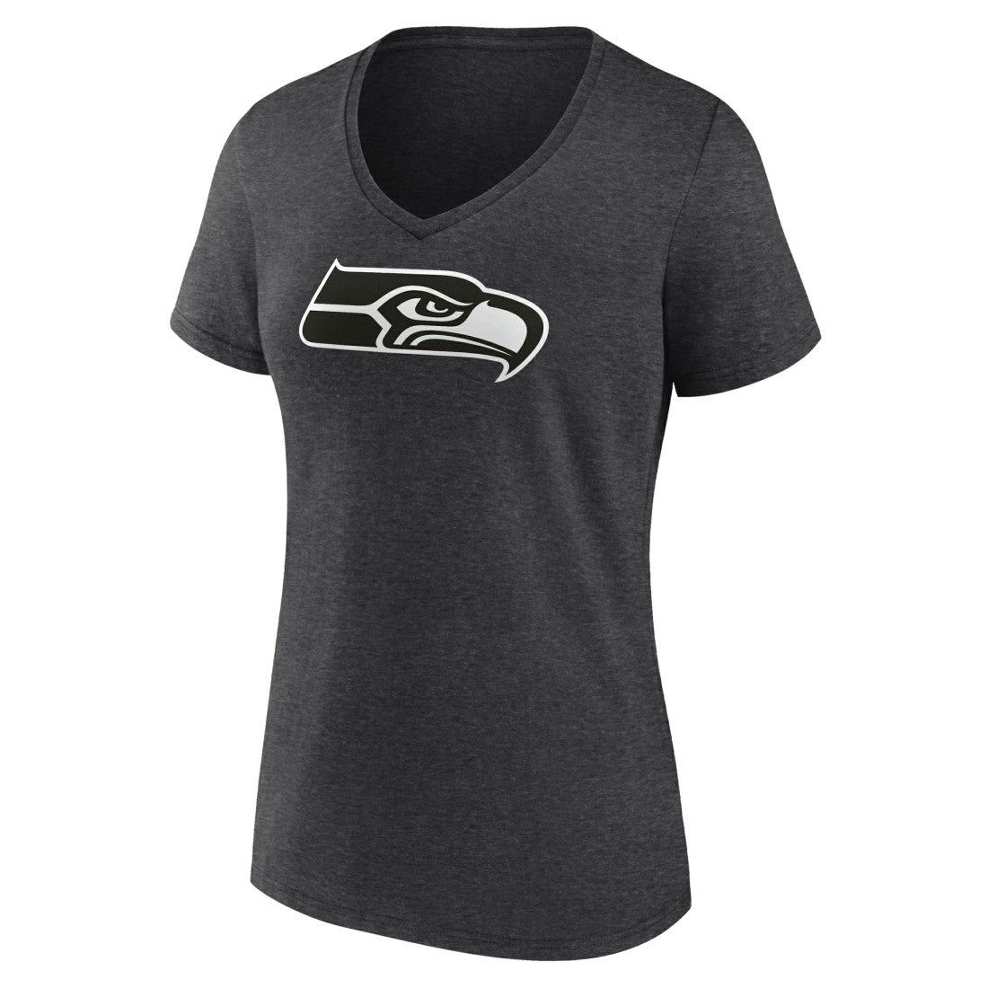 Seattle Seahawks Women's Personalized Name & Number Monochrome V-Neck Long Sleeve T-Shirt - Charcoal on sale
