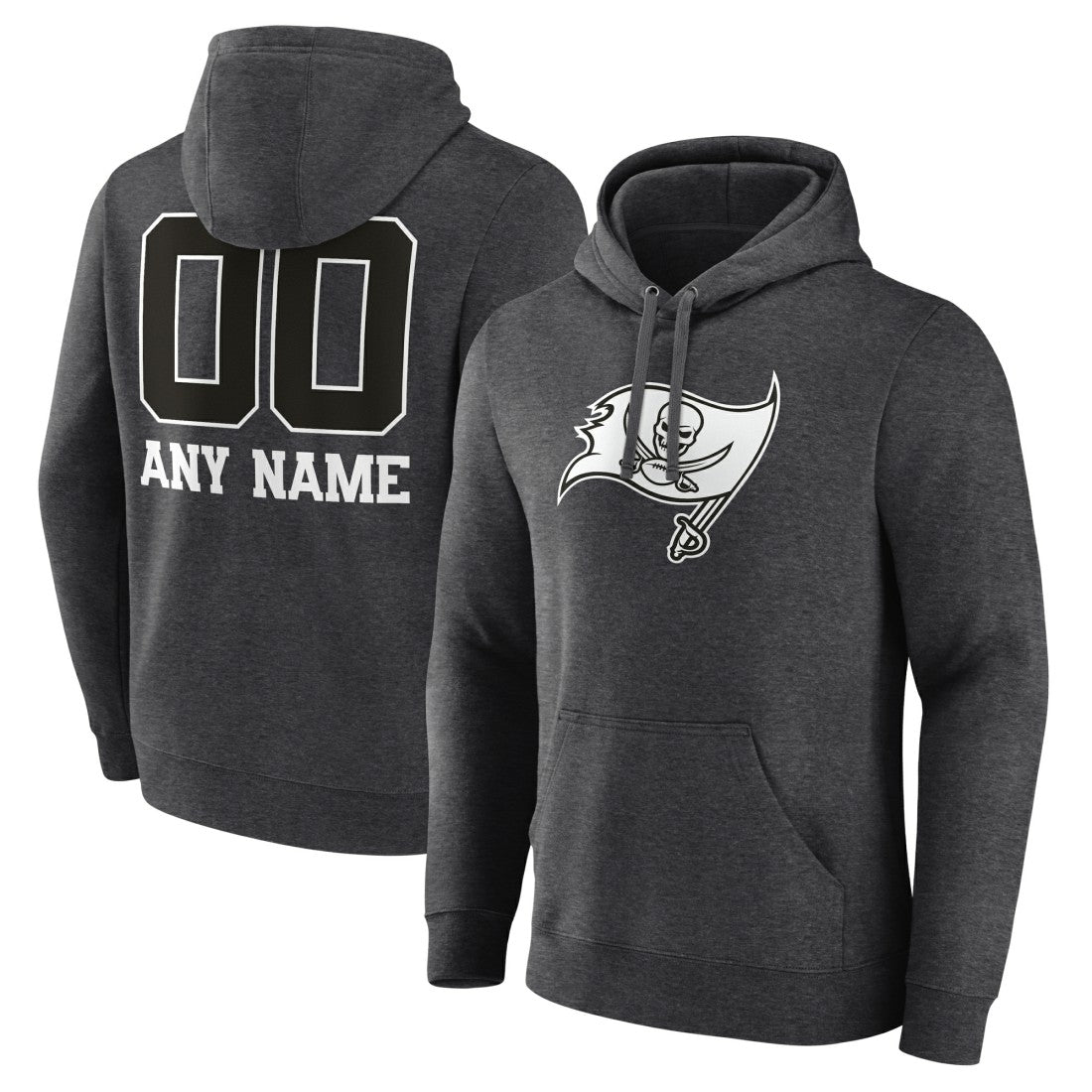 Tampa Bay Buccaneers Personalized Name & Number Monochrome Pullover Hoodie - Charcoal online