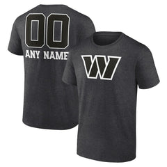 Washington Commanders Personalized Name & Number Monochrome T-Shirt - Charcoal discount