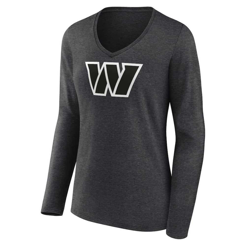 Washington Commanders Women's Personalized Name & Number Monochrome V-neck T-Shirt - Charcoal outlet