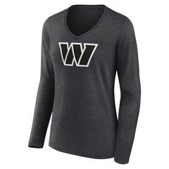 Washington Commanders Women's Personalized Name & Number Monochrome V-neck T-Shirt - Charcoal outlet