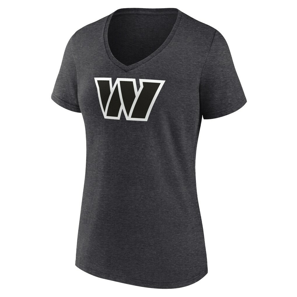 Washington Commanders Women's Personalized Name & Number Monochrome V-Neck Long Sleeve T-Shirt - Charcoal cheap