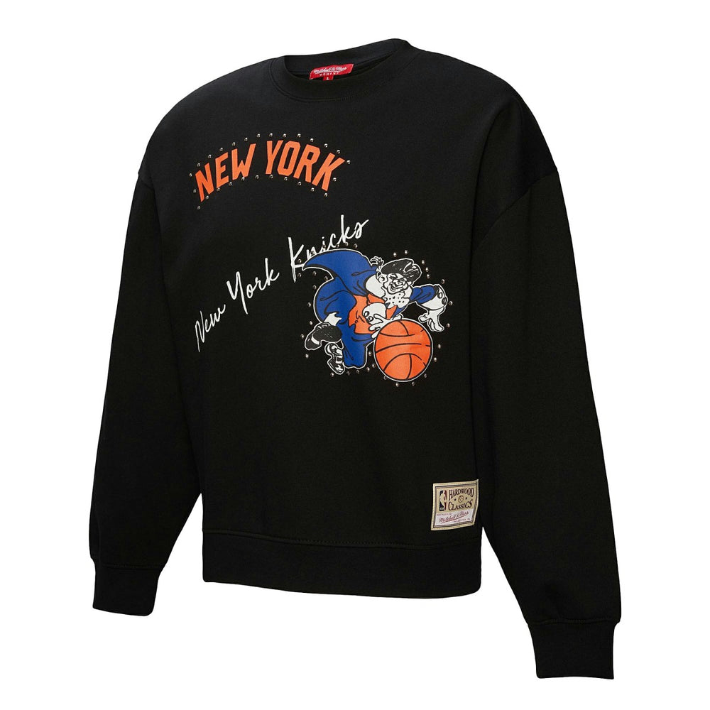 New York Knicks Women's Hardwood Classics Home Team Pullover Sweatshirt - Black sale