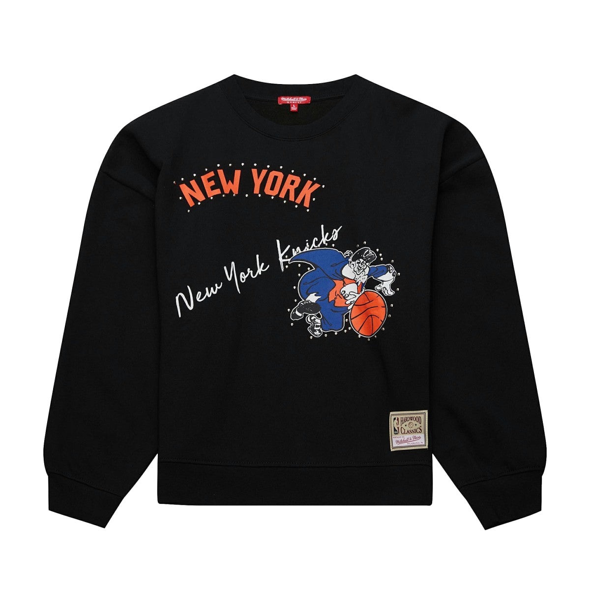New York Knicks Women's Hardwood Classics Home Team Pullover Sweatshirt - Black sale