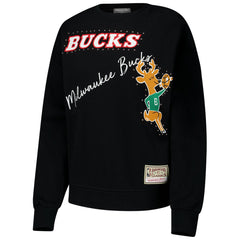 Milwaukee Bucks Women's Hardwood Classics Home Team Pullover Sweatshirt - Black cheap