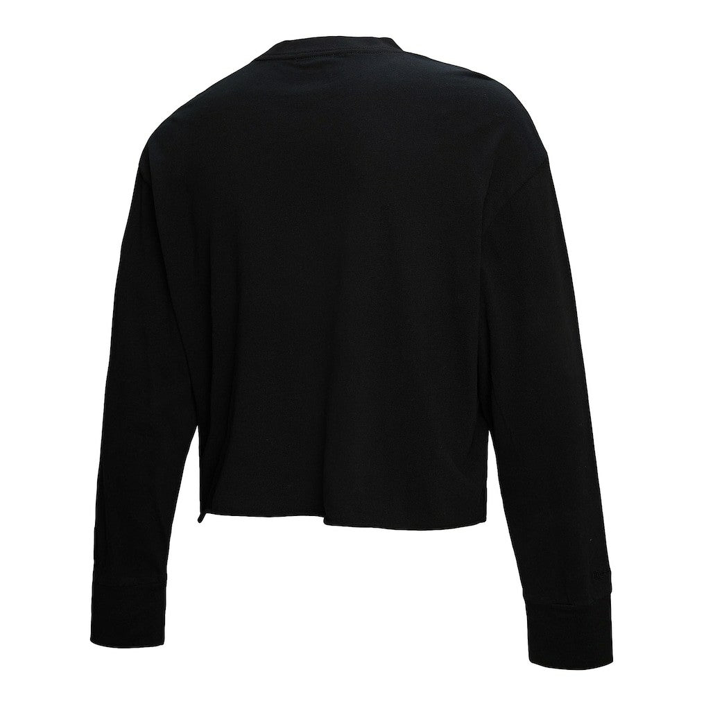 New York Knicks Women's Hardwood Classics Studded Boxy Cropped Long Sleeve T-Shirt - Black on sale