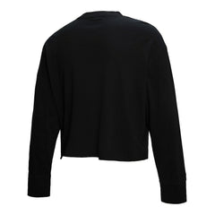 New York Knicks Women's Hardwood Classics Studded Boxy Cropped Long Sleeve T-Shirt - Black on sale