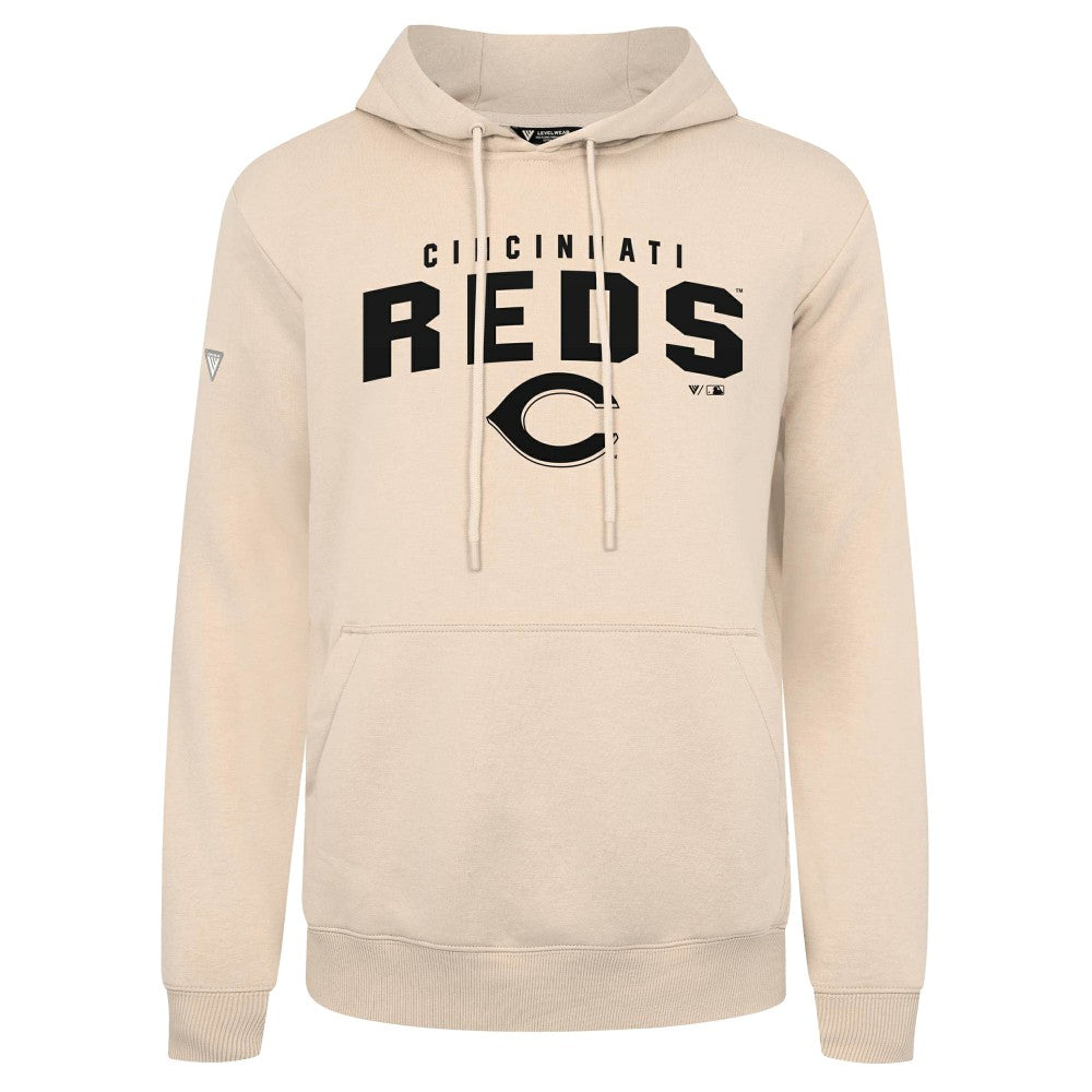 Cincinnati Reds Levelwear Podium Team Arch Pullover Hoodie Khaki
