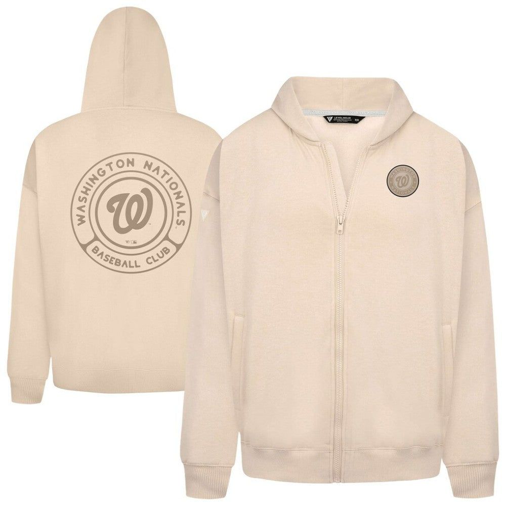 Washington Nationals Levelwear Uphill Oversized Full-Zip Hoodie Khaki