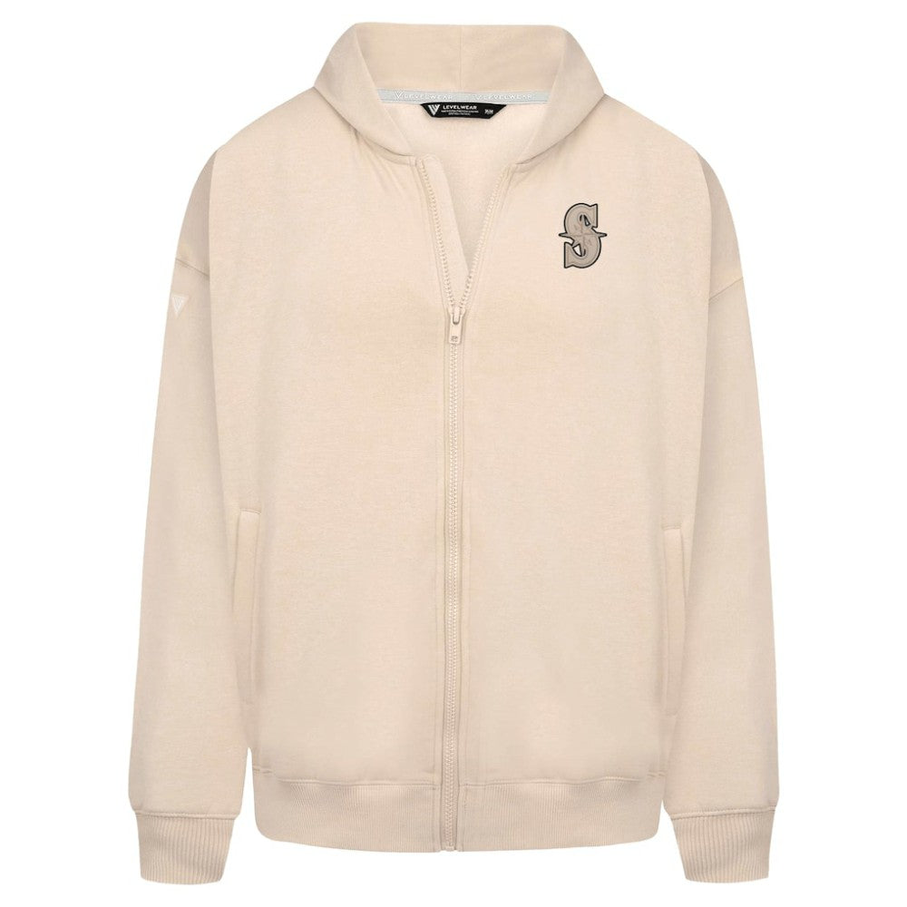 Seattle Mariners Levelwear Uphill Oversized Full-Zip Hoodie Khaki