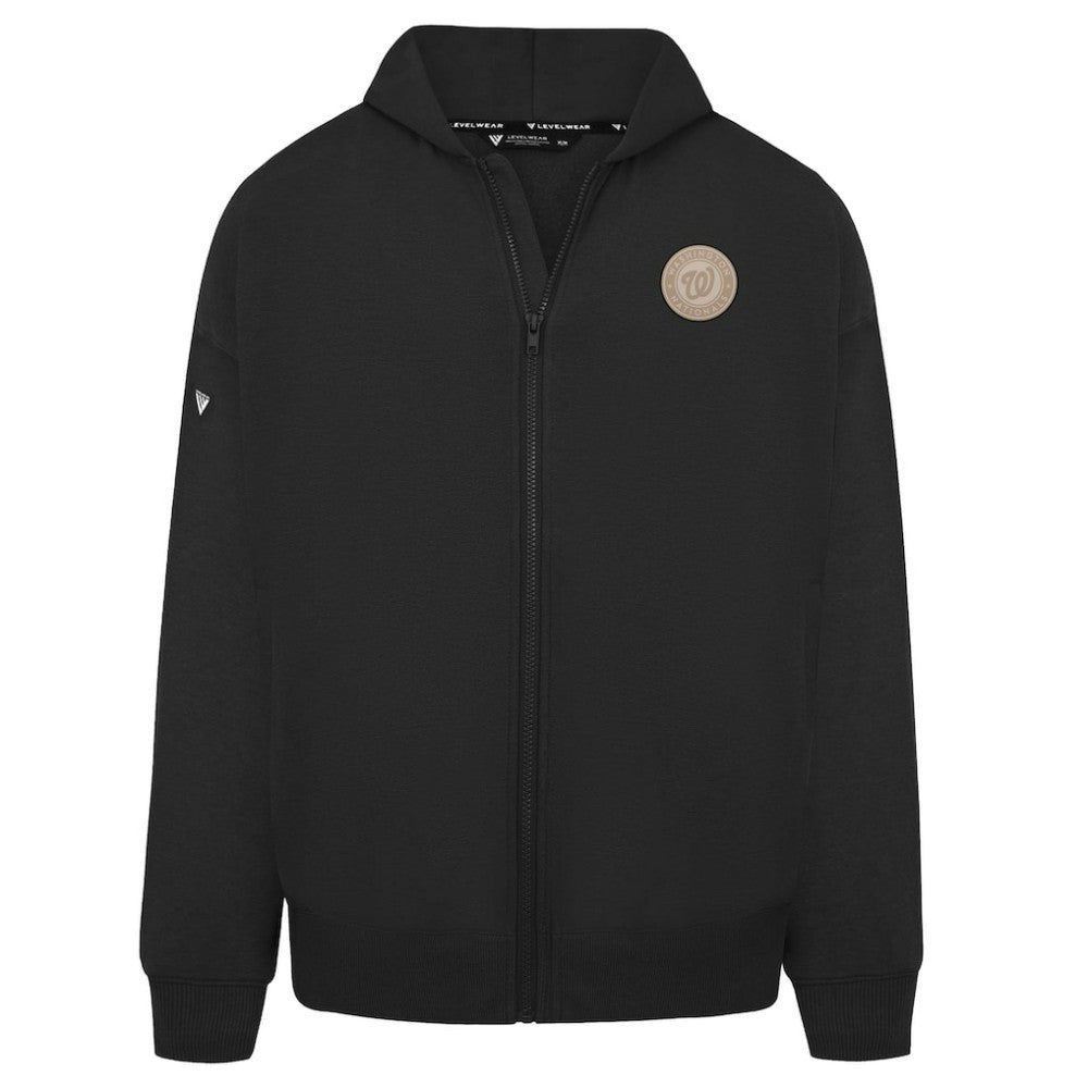Washington Nationals Levelwear Uphill Oversized Full-Zip Hoodie Black