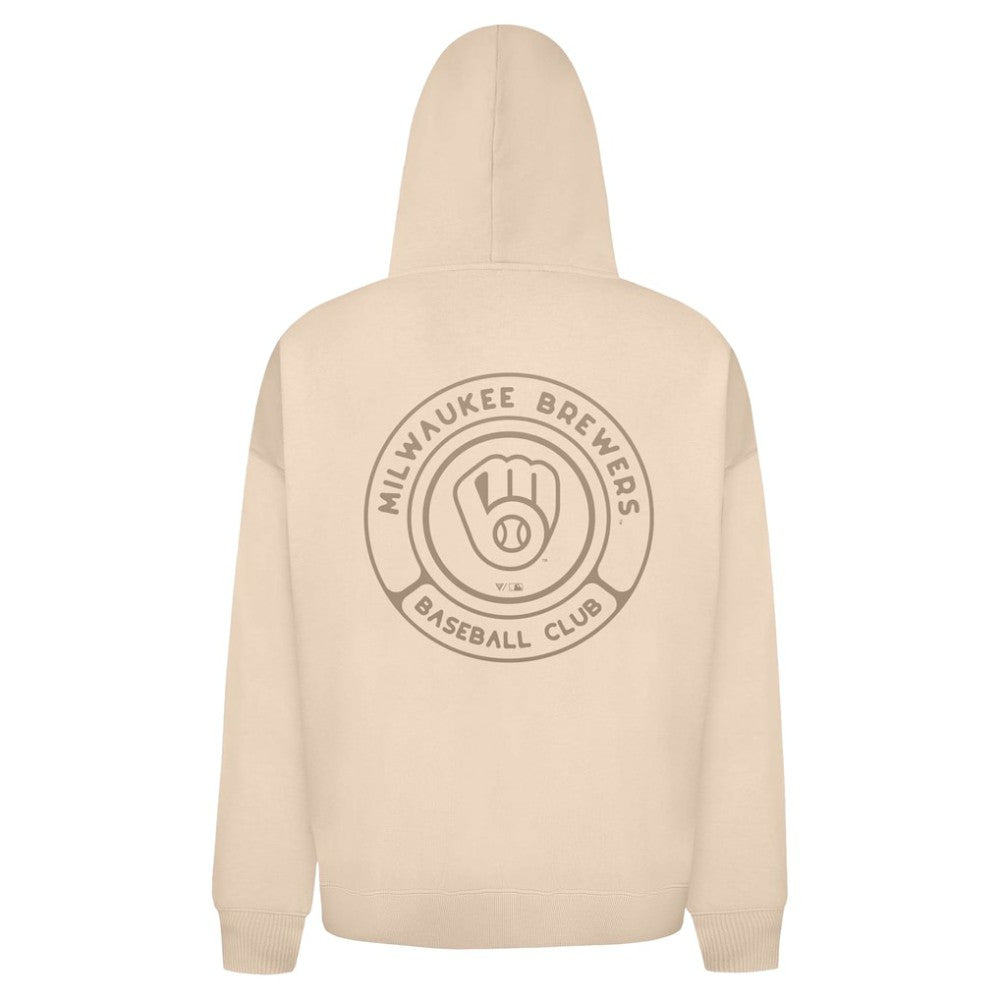 Milwaukee Brewers Levelwear Uphill Oversized Full-Zip Hoodie Khaki