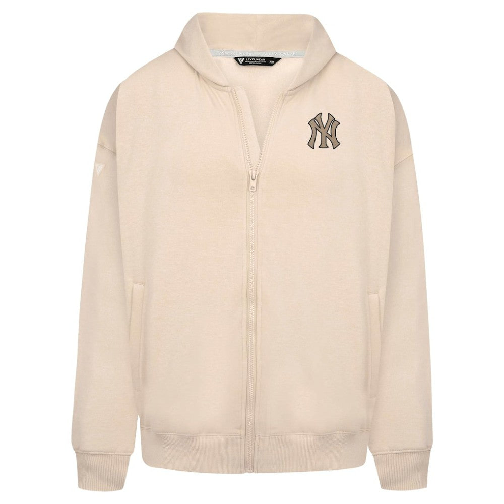 New York Yankees Levelwear Uphill Oversized Full-Zip Hoodie Khaki
