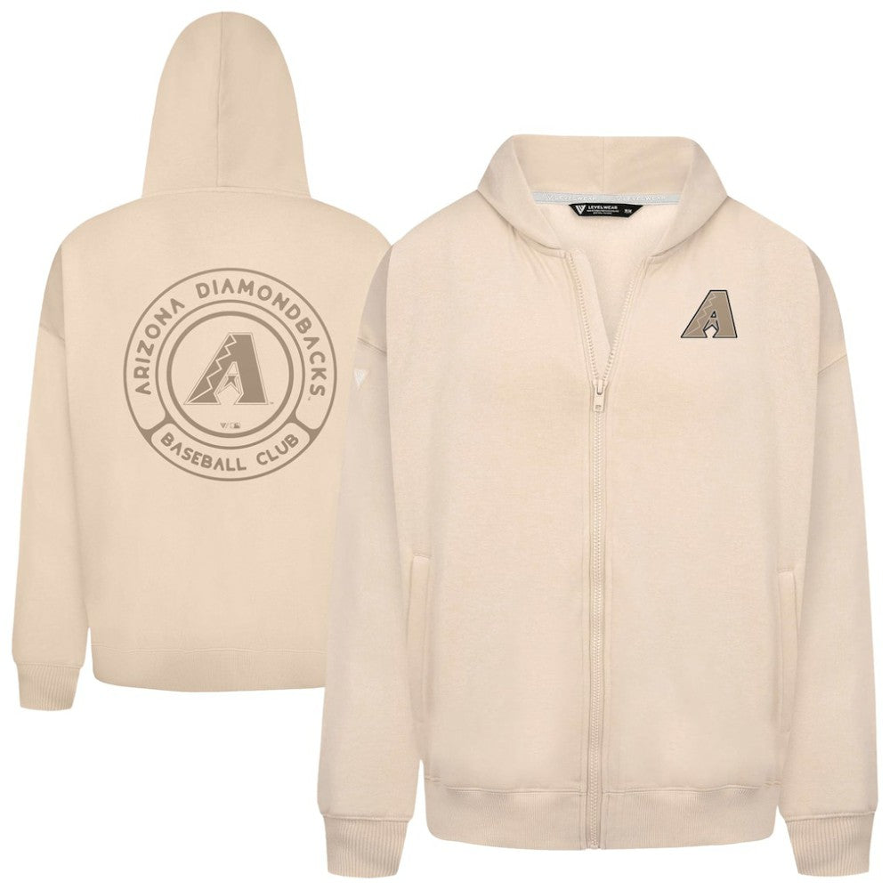 Arizona Diamondbacks Levelwear Uphill Oversized Full-Zip Hoodie Khaki