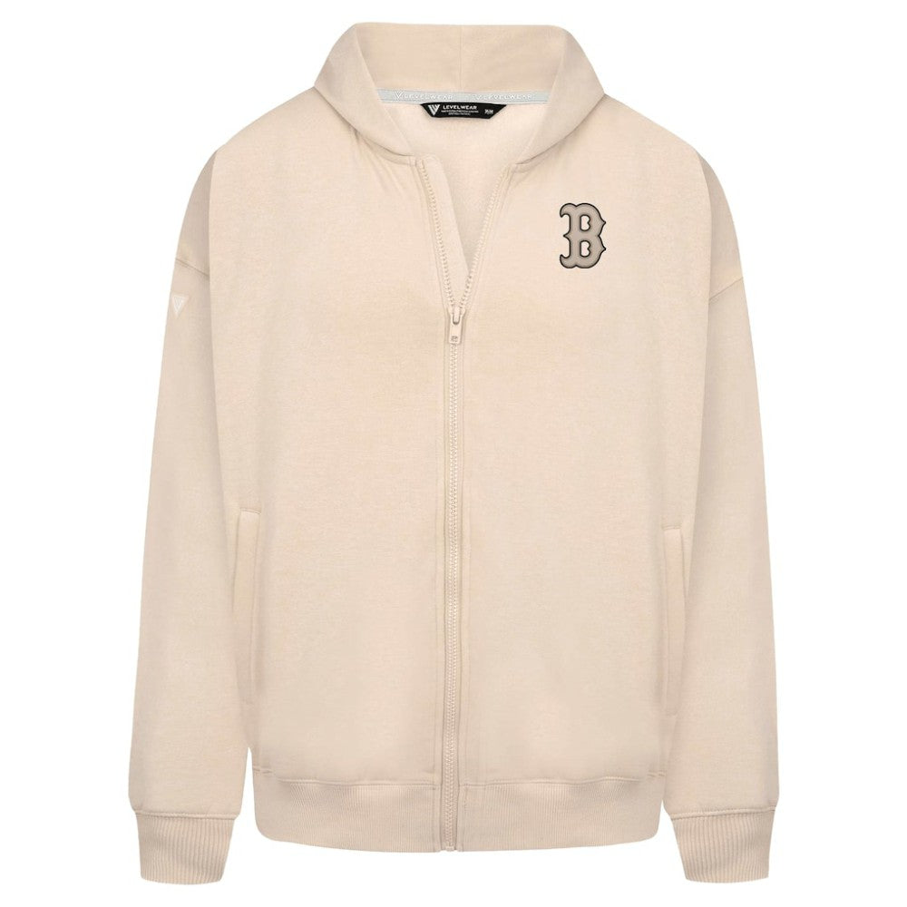 Boston Red Sox Levelwear Uphill Oversized Full-Zip Hoodie Khaki