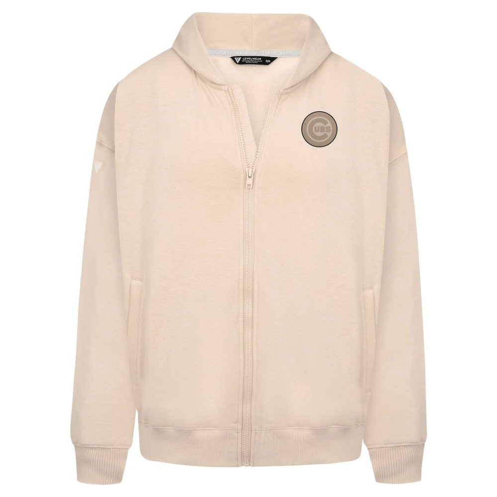 Chicago Cubs Levelwear Uphill Oversized Full-Zip Hoodie Khaki