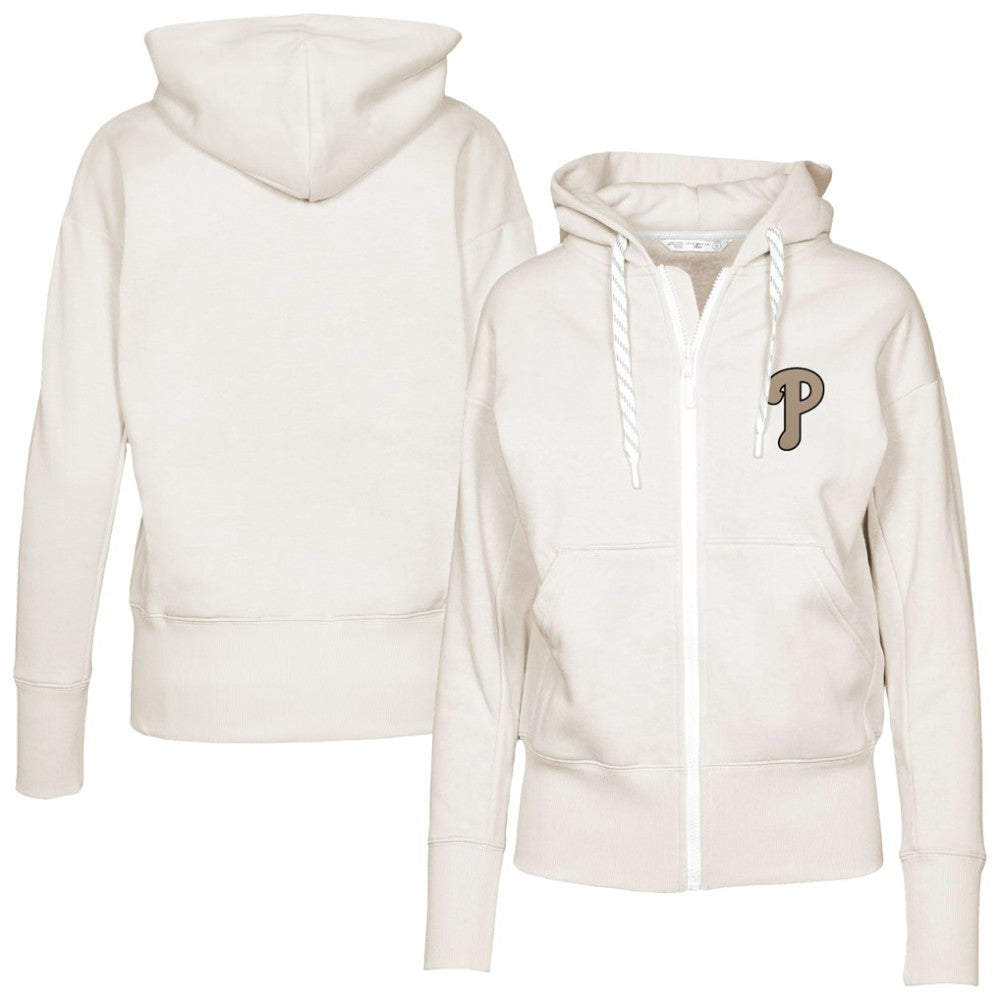 Philadelphia Phillies Levelwear Women's Gardinia Full-Zip Hoodie Khaki