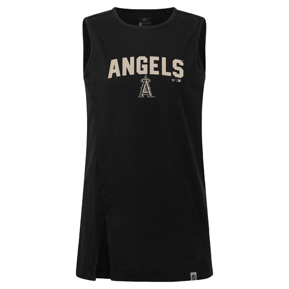 Los Angeles Angels Levelwear Women's Influx Team Arch Tank Top Black