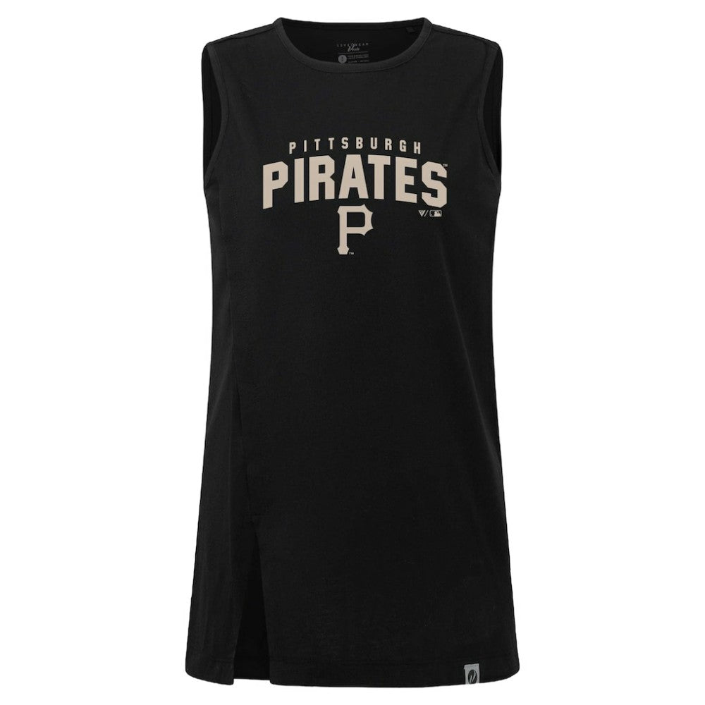 Pittsburgh Pirates Levelwear Women's Influx Team Arch Tank Top Black
