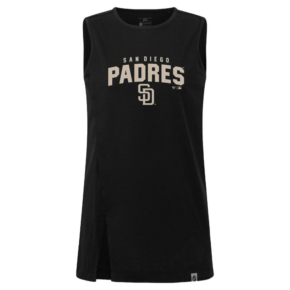 San Diego Padres Levelwear Women's Influx Team Arch Tank Top Black