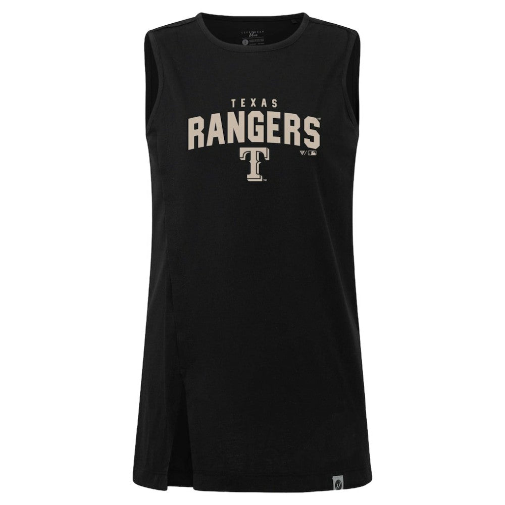 Texas Rangers Levelwear Women's Influx Team Arch Tank Top Black