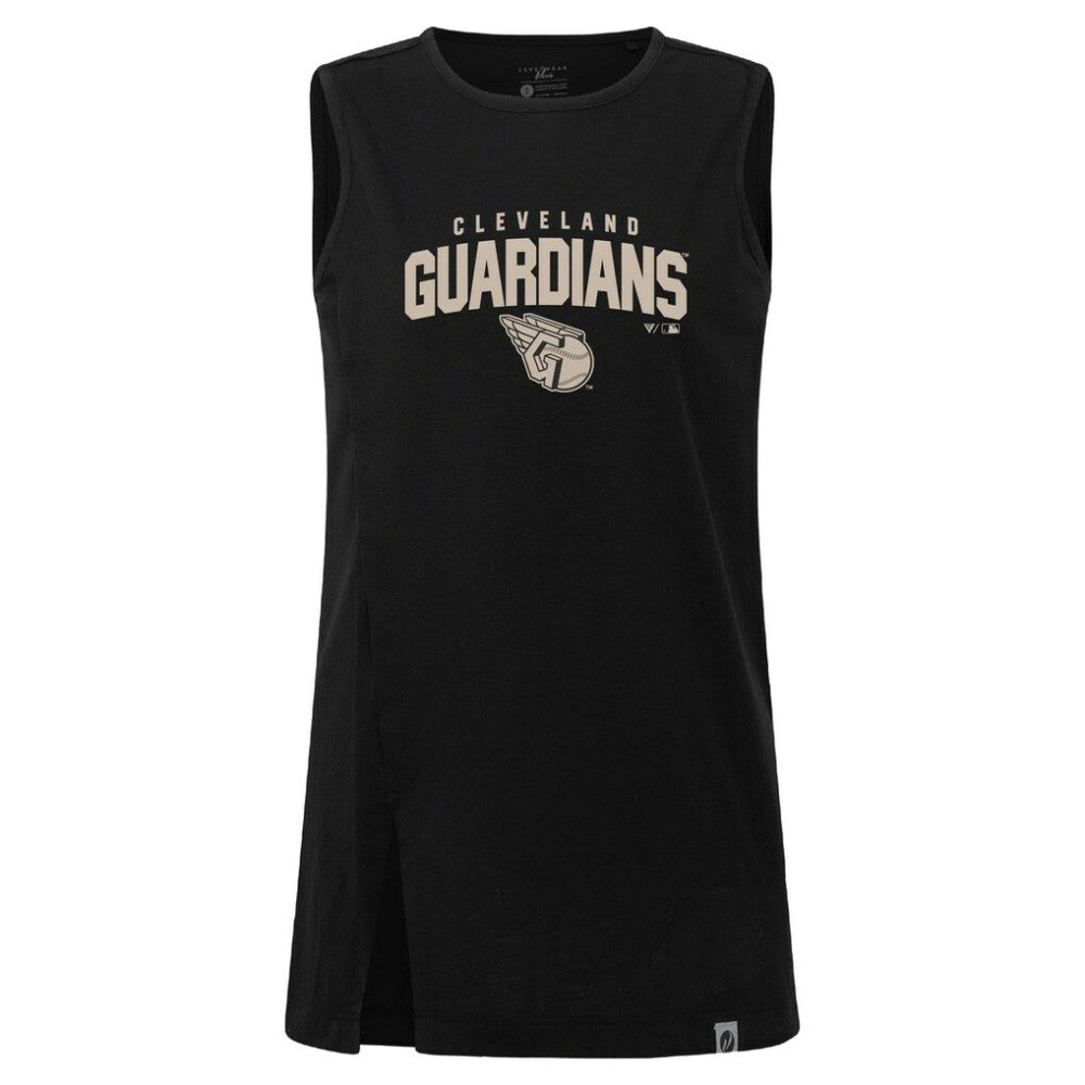 Cleveland Guardians Levelwear Women's Influx Team Arch Tank Top Black