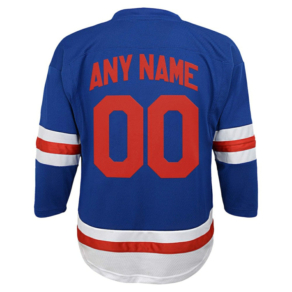 New York Rangers Youth Replica Custom Jersey - Blue Jerseys