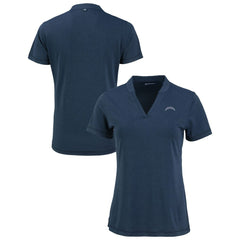 Los Angeles Chargers Cutter & Buck Women's Forge Stretch Blade DryTec V-Neck Polo - Heather Navy for sale