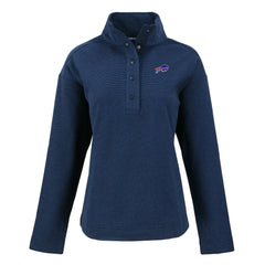 Buffalo Bills Cutter & Buck Women's Hunts Point Eco Half-Snap Sweatshirt - Navy cheap